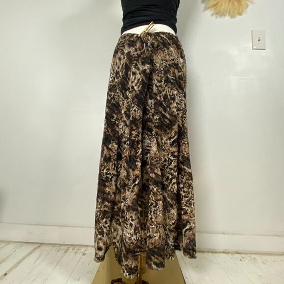 JM Collection Womens Mesh Leopard Print Maxi Skirt Size XL Whimsigoth Grunge - Picture 5 of 11